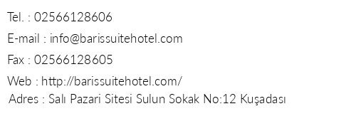 Bar Suit Hotel telefon numaralar, faks, e-mail, posta adresi ve iletiim bilgileri